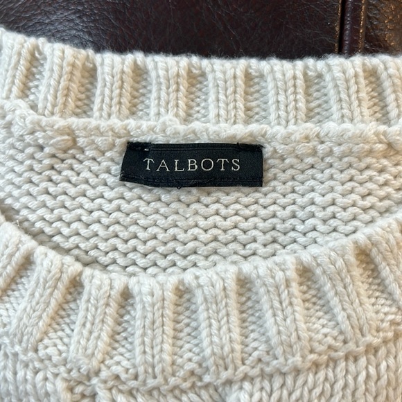 Women’s Talbots White Sweater Sz Large - Picture 3 of 8